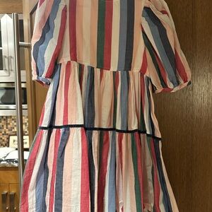 Pink Chicken Girls' Striped Tiered Dress in Pink, Blue, Green, Red, Cream